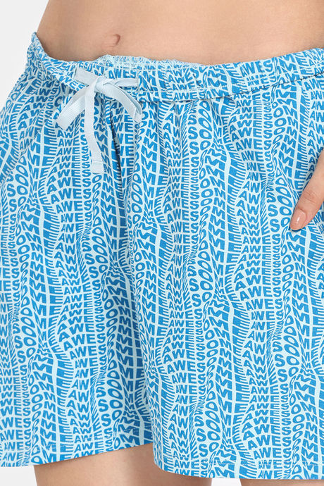 Rosaline Disco Daze Knit Cotton Shorts Set - Starlight Blue — image 7